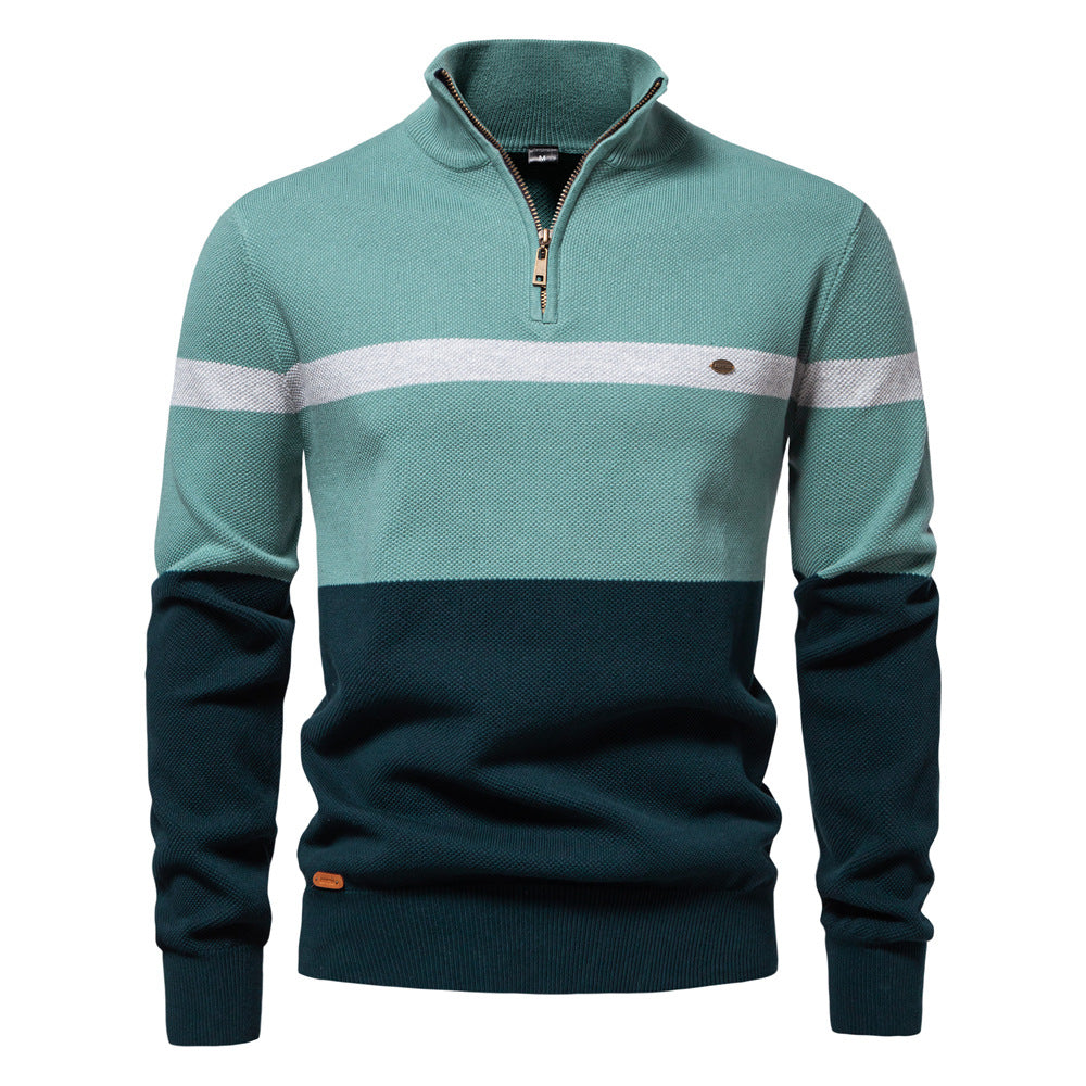 Half-Zip Colorblock -neule