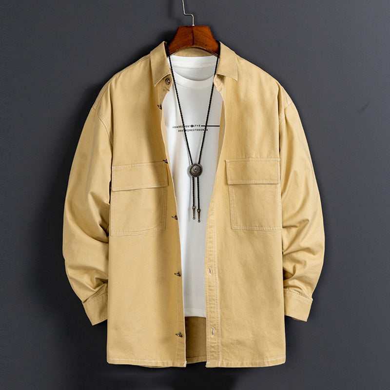 Miesten uusi muotipuuvillainen pitkähihainen paita