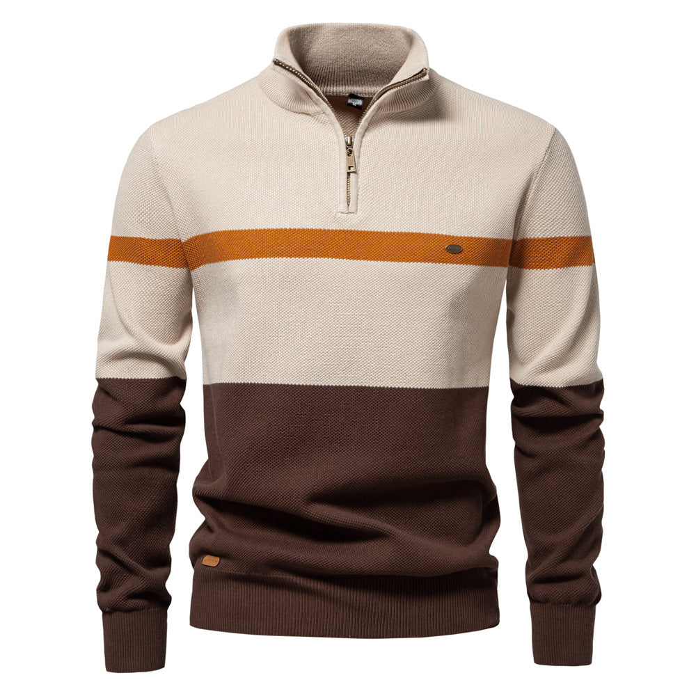 Half-Zip Colorblock -neule