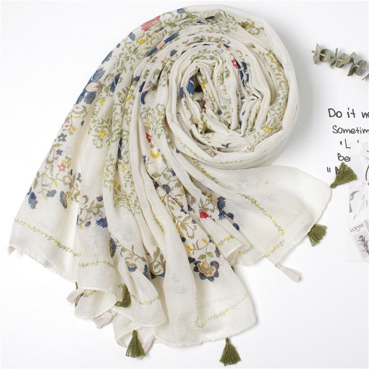 Vintage-silkkinen tilkkuhuivi