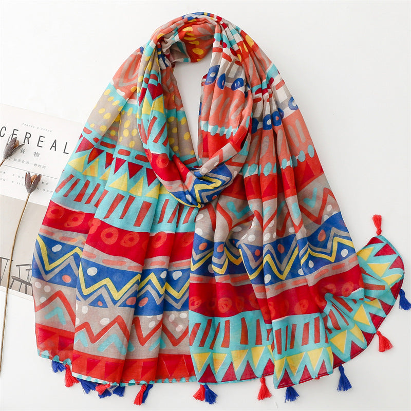 Vintage-silkkinen tilkkuhuivi