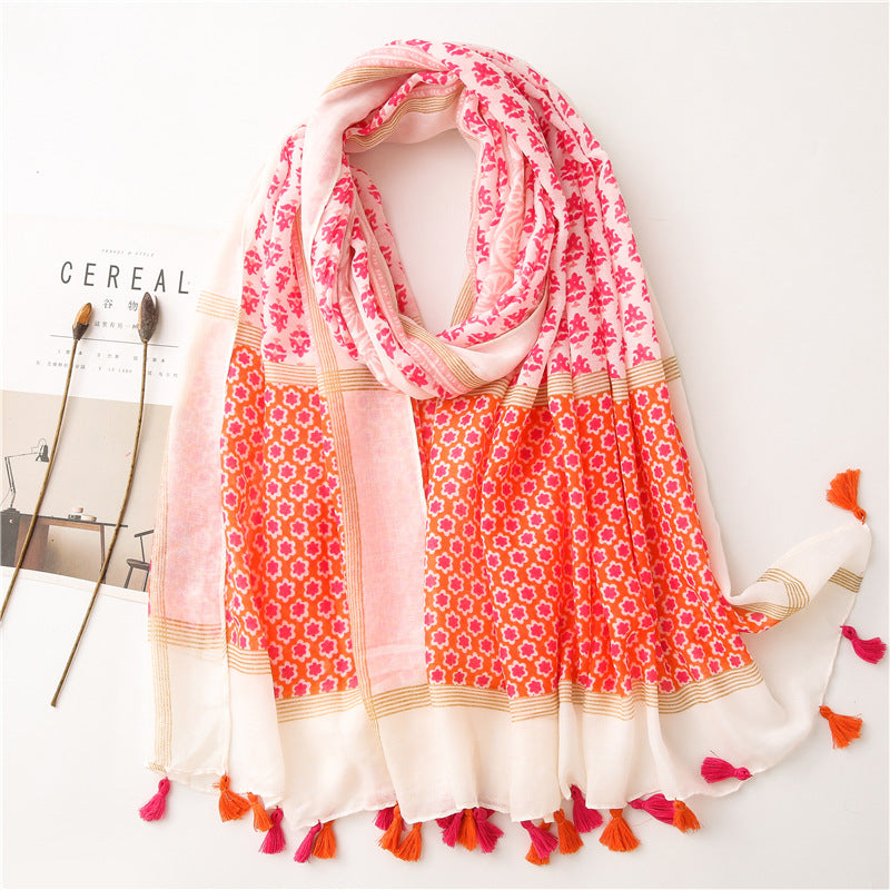 Vintage-silkkinen tilkkuhuivi