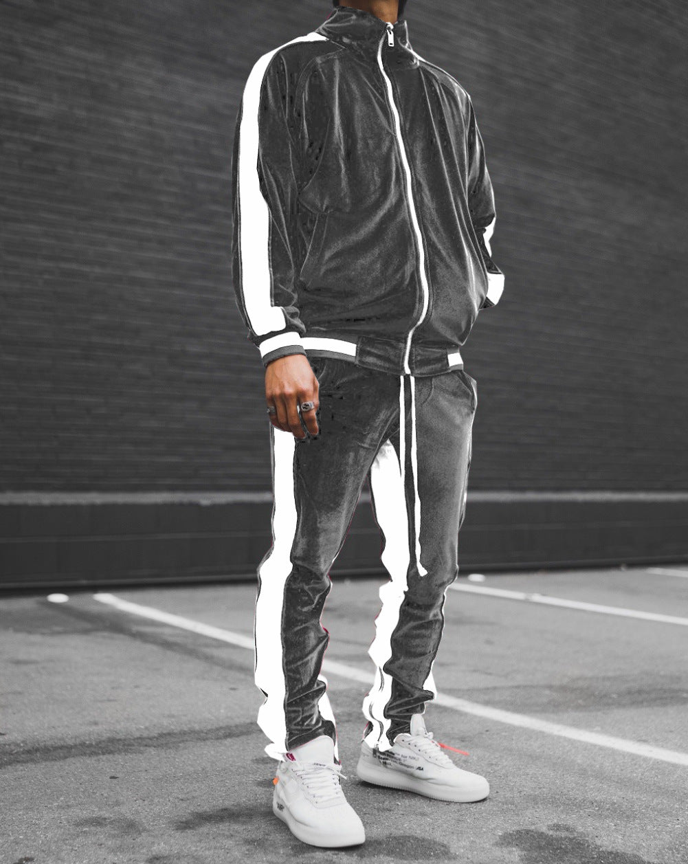 Contrast Gold Velvet Miesten Puku