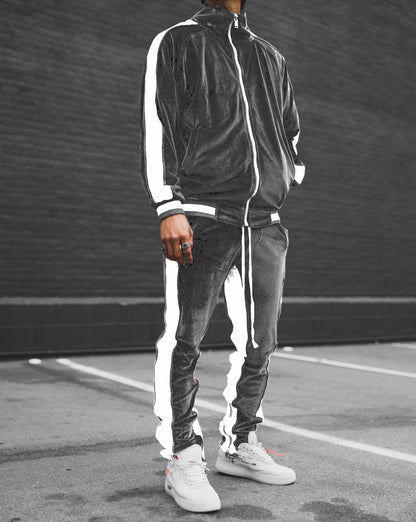 Contrast Gold Velvet Miesten Puku