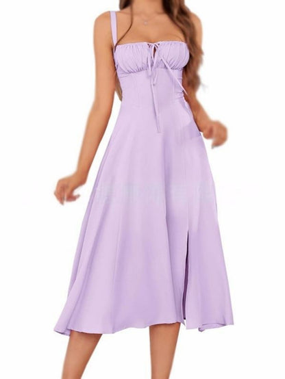 Yksivärinen olkainpitsimekko